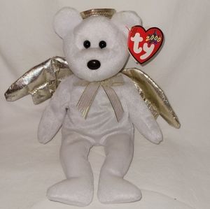 Rare Halo 11 Angel Bear W/ brown nose. Ty Beanie Baby January 14, 2000 With Tags